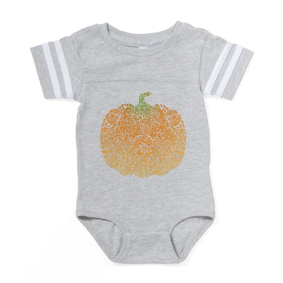CafePress - Filigree Pattern Pumpkin - Cute Infant Baby Football Bodysuit