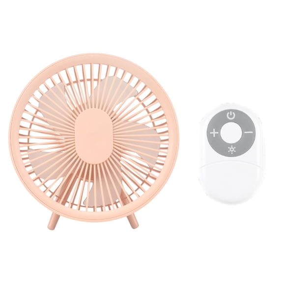 Desk Fan with LED Light Table Fan with Remote Control 4 Speeds Portable Fan