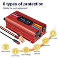 thumbnail image 6 of 1000W 2000W Modified Sine Wave Peak Power Inverter, DC 12V to AC 110V Car Inverter with 2USB & 2AC Outlets, LCD Display for RV, Truck, Camping, Travel Red, 6 of 10