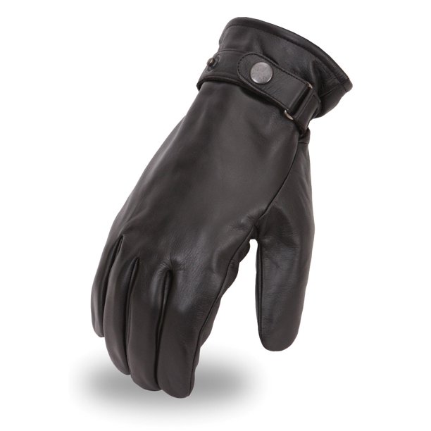 Men's Military Style Leather Motorcycle Riding Gloves w/ Thermal Liner