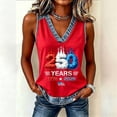 thumbnail image 3 of Womens 250th Anniversary USA Tank Top V Neck American Flag Print Patriotic Shirt 4th of July Outfit Casual Summer Tops for Women, 3 of 6