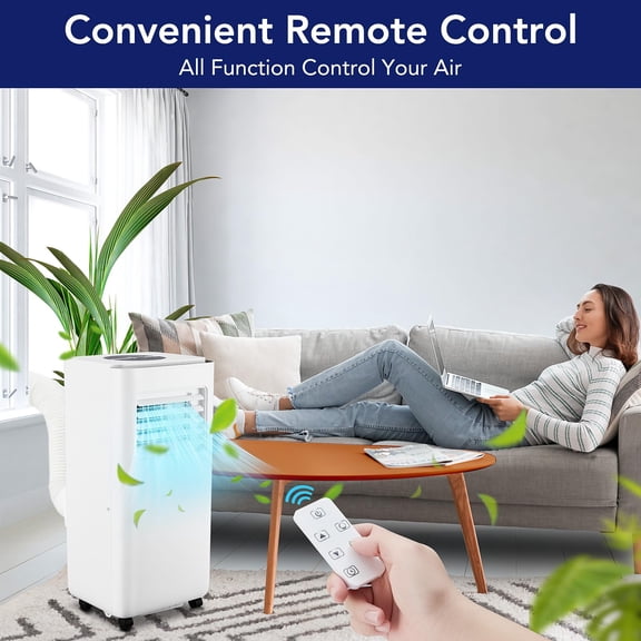 Portable Air Conditione with Remote Control  , 10,000 BTU Powerful Cooling up to 450 Sq.Ft, 3-in-1 AC Unit with Dehumidifier & Fan Mode - Efficient Energy Saving, Ultra-Quiet, For Home, Office