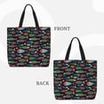 thumbnail image 2 of Disketp Hand Drawn Colorful Fishes Bolsa Tote de Lona para Mujer, Bolso de Hombro y Cruzado con Cierre de Cremallera, 2 of 7