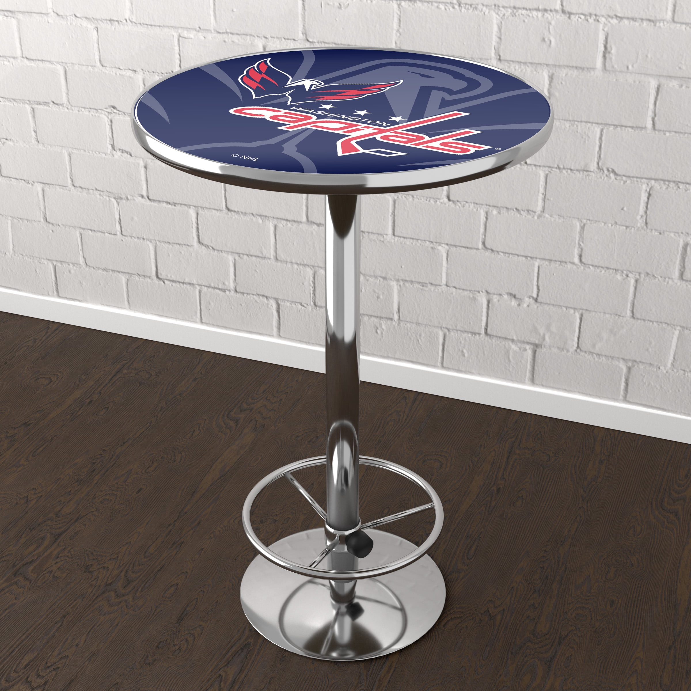 Washington Capitals Watermark Bar Table with Adjustable Footrest and Acrylic Top