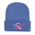 thumbnail image 3 of CYSFASHION Breast Cancer Gifts Beanie for Women Adults Unisex Men Fall Fashion Must Haves Cuffed Plain Women's Hats & Caps Dark Blue, 3 of 4