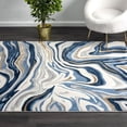 thumbnail image 2 of Abani Regal Collection Area Rug Mid Century Modern Bedroom Living Room Decor Floor Rug 4 x 6 Blue Grey, 2 of 8