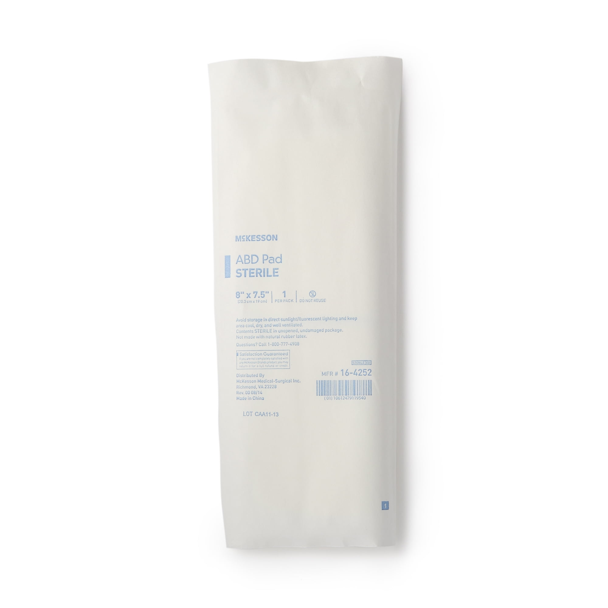 McKesson Abdominal Pads - Sterile, Combine ABD Wound Care Pad, 7 1/2 in x 8 in, 12 Count, 20 Packs, 240 Total