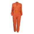 thumbnail image 3 of 2 Piece Plus Size Sets for Women Fall New Solid Color Hatless Long Sleeve Top Two Piece Set, 3 of 8
