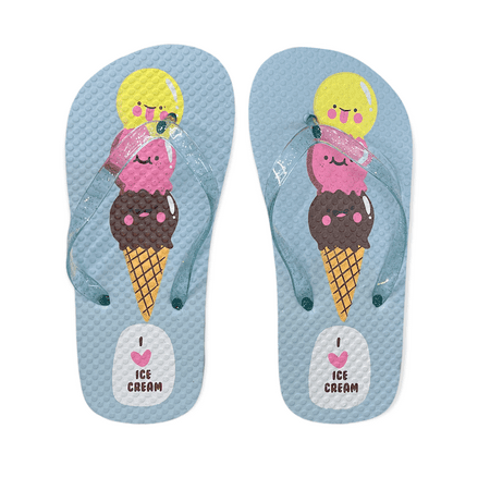 

Girls Juncture Ice Cream Rubber Flip-Flops - Sky Blue [Size L 2/3]