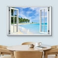 thumbnail image 4 of wall26 Canvas Print Wall Art Window View Trees Along Tropical Island Beach Shore Wilderness Nature Photography Realism Scenic Landscape Colorful Multicolor for Living Room, Bedroom, Office - 12", 4 of 5
