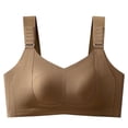 thumbnail image 3 of Plus Wireless Minimizer Bra for Women, Full Coverage Supportive Comfort Bra, Adjustable Wide Shoulder Straps Design | VerBelle,Coffee XL, 3 of 7