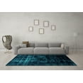 thumbnail image 3 of Ahgly Company Machine Washable Indoor Rectangle Abstract Turquoise Blue Modern Area Rugs, 5' x 7', 3 of 4