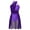 Dark Purple, variant on Women's Lyrical Contemporary Dance Dress Ruched Chiffon Sleeveless Ballet Leotard Dance Navy_Blue M