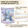 thumbnail image 4 of Personalized Kids Blanket with Initial Name, 80 x 60 Inches Soft Cozy Monogram Blanket Gift for Girls Women, Butterfly Lovers, Cool Warm Throw Blanket for Bed, Living Room, Home Decor, 4 of 6