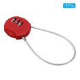 thumbnail image 3 of Uxcell Small Combination Lock 7.8 Inch, 2 Pack 3 Digit Padlock for Gym Locker, Red, 3 of 6