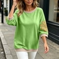 thumbnail image 6 of Posijego 3/4 Sleeve Sweatshirts for Women Oversized Sweatshirt Crew Neck Summer Casual Pullover Sweatshirt Fall Tops, 6 of 8