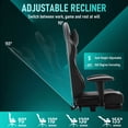 thumbnail image 6 of JONPONY Big and Tall 500LBS Gaming Chair with Footrest and Lumbar Support, High Back Ergonomic Recliner,Height Adjustable Leather Computer Desk Chair for Home Office, Black, 6 of 8