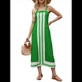 thumbnail image 3 of Vestido Bohemio Floral para Mujer, Vestido Informal de Verano con Bloques de Color. Verde S, 3 of 8