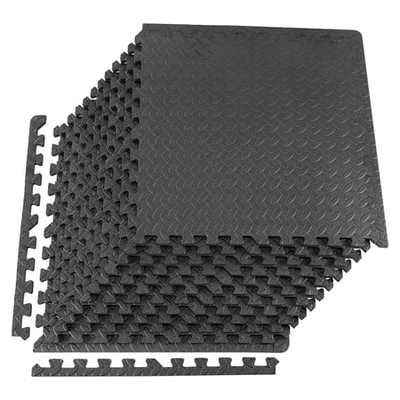 XPRT Fitness 3/4 In. Thick Interlocking Foam Mat Exercise Fitness Equipment Mat 12 pieces Tiles 48 Sq Feet