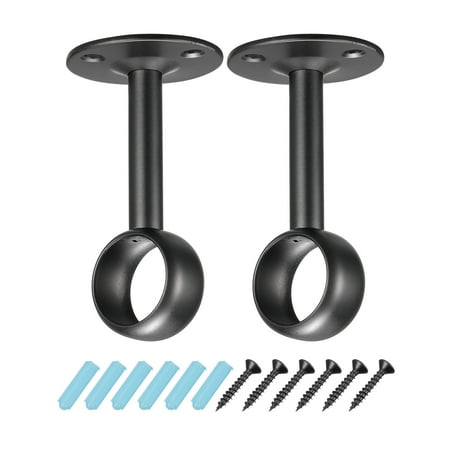 

Uxcell Shower Curtain Rod Closet Holders with Screws 1 Stainless Steel Wardrobe Pipe Lever Bracket Black 2 Pack