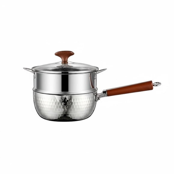 kowaku 316L Stainless Steel Pot No Coating Japanese Design Frost Pot Single Handle Stainless Steel Saucepan for Babies, Beginners, Home Kitchen