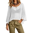 thumbnail image 3 of Loyisod Womens Summer Mesh Sheer Poncho Crop Tops Batwing Sleeve Oversized Beach Cover Up Sexy Lightweight Crochet Shrug Shawl, 3 of 4