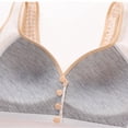 thumbnail image 6 of Byworldtasic Womens Plus Size Gingham Front Button Wireless Bra Wide Shoulder Strap Easy‑On Comfort Bralette, 6 of 10