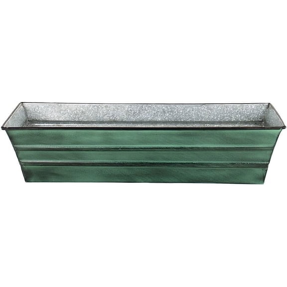 Achla Designs Galvanized Window Flower Box Planter-Green-Small (22" L x 6" W x 5" H)