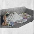 thumbnail image 6 of Tea Party Soft Flannel Fleece Throw Blanket, Doodle Style Frame with Tea Time Retro Lettering Cups Sweets Colorful Dots, Cozy Plush for Indoor and Outdoor Use, 60" x 80", Multicolor, by Ambesonne, 6 of 6