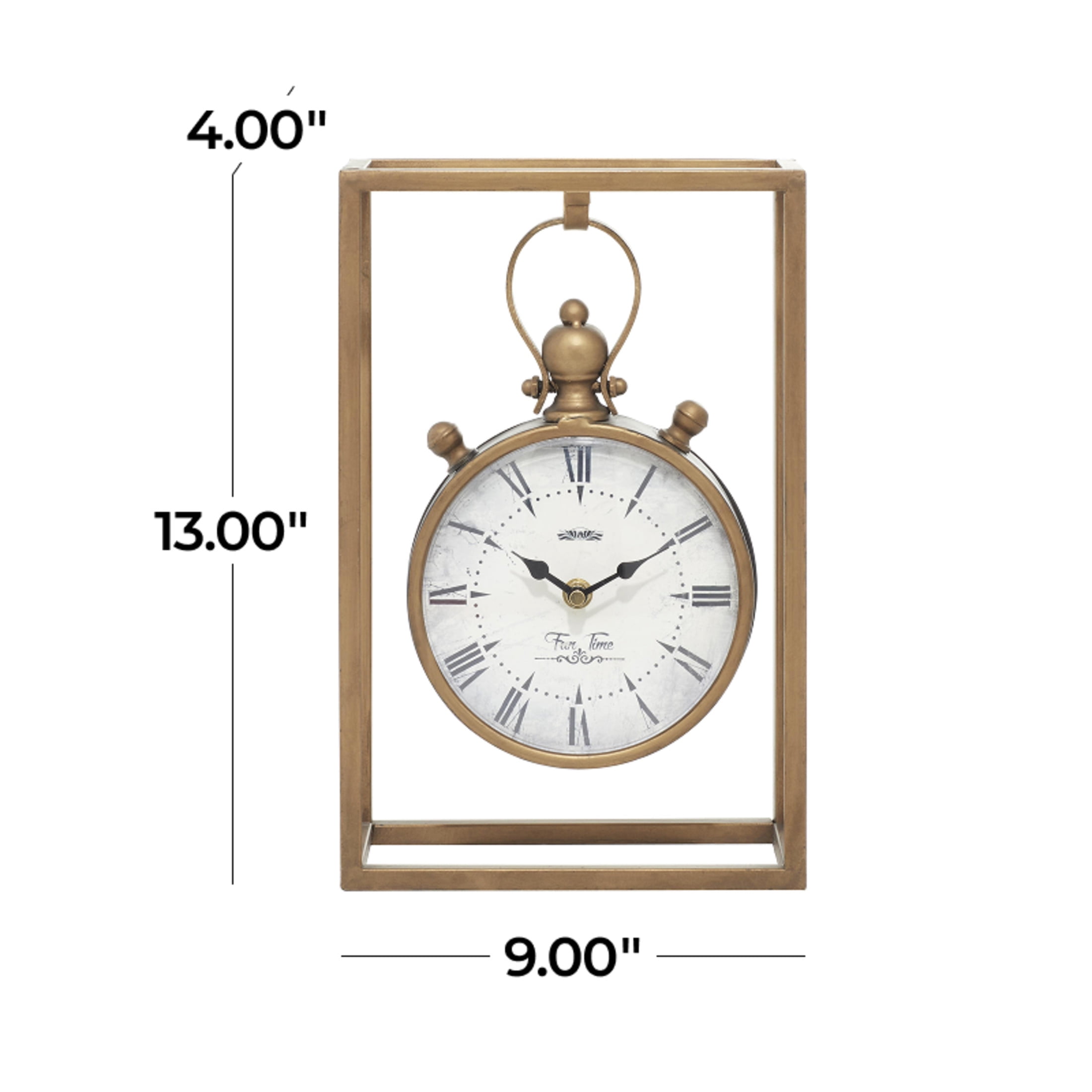 DecMode 13" Bronze Metal Standing Stopwatch Clock