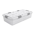 thumbnail image 1 of Caja de almacenamiento con ruedas debajo de la cama, contenedor multifunción transpirable con ruedas, organizador para dormitorio Altura 30cm, 1 of 8