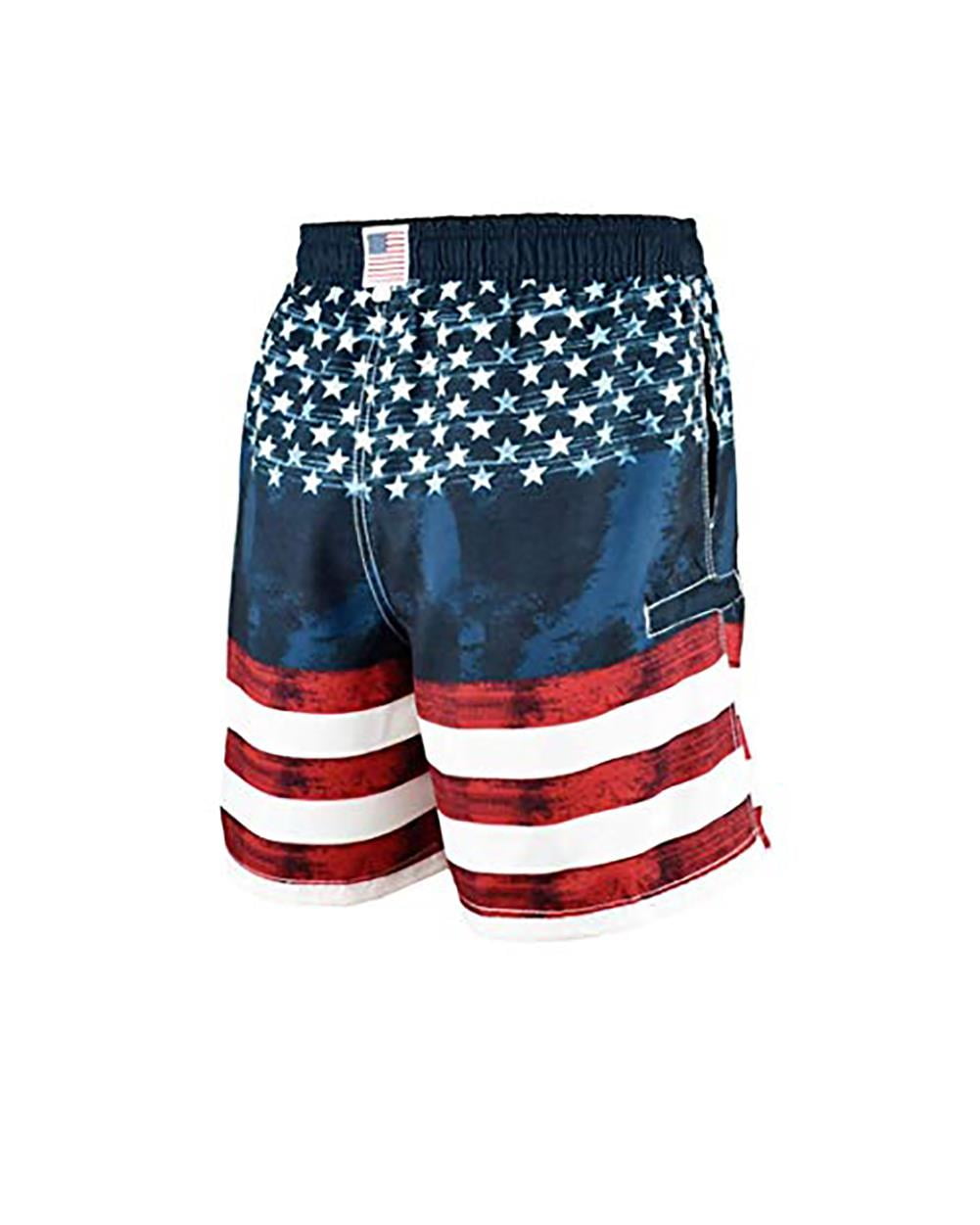 PIN Lightweight Quick Dry Vintage USA Flag Beach Shorts Swim Trunks Beach Pants