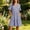 Blue plus size boho dress a1, variant on Uscallm Women Plus Size V Neck Short Sleeve Ruffle Plaid Boho Mini Dresses A-Line Casual Travel Dresses for Summer, Black 3XL
