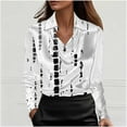 thumbnail image 5 of Fmbrln Womens Elegant Draped Neck Blouse Long Sleeve Office Work Shirts Tops Fashion Print Dressy Party Blouse, 5 of 5