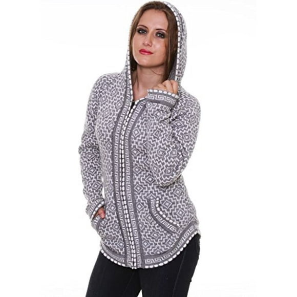 Gamboa Cardigan en Véritable Alpaga pour Femmes Chandails d'Été Légers Gris