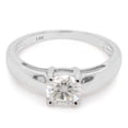 thumbnail image 3 of 1 Carat 6.5MM Round Cut Lab Created Moissanite Diamond Solitaire Engagement Rings For Women In 14K Solid White Gold (G-H Color, VVS1 Clarity, 1 Cttw)-9, 3 of 7