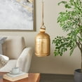 thumbnail image 2 of DecMode Large Tibetan Inspired Gold Metal Bell Decorative Bell with Jute Hanging Rope, 2 of 9