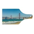 thumbnail image 2 of Landscape Cutting Board, Panoramic View of Golden Gate Bridge San Francisco Coastline Nature Seascape, Tempered Glass Cutting and Serving Board, Wine Bottle Shape, Blue Turquoise, by Ambesonne, 2 of 5