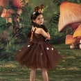 thumbnail image 4 of Rggeeun Toddler Adorable Reindeer Dress For Girls Holiday Party Tutu Skirt With Elegant Sleeves Boho Casual O-Neck Sundress, 4 of 8