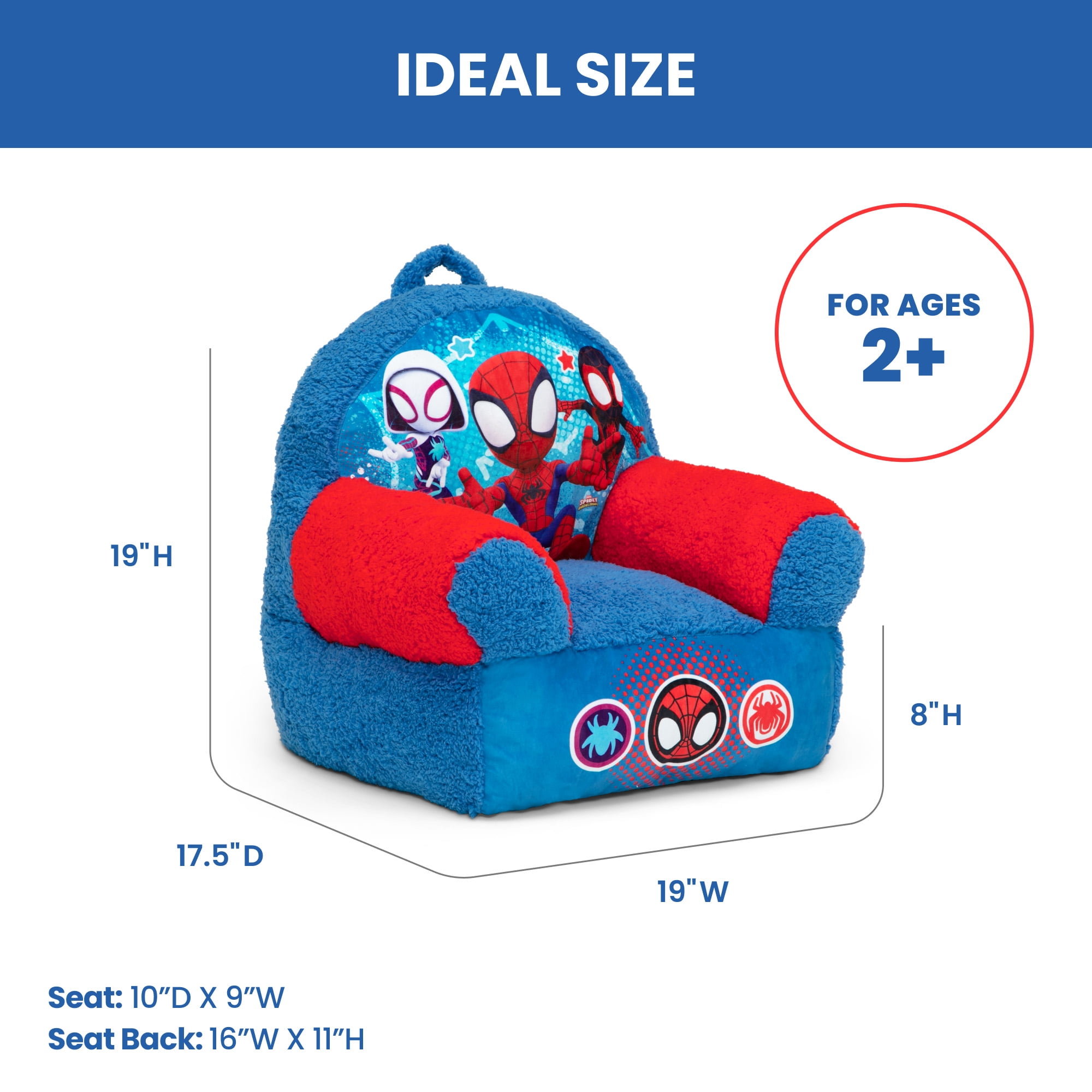 Spidey and His Amazing Friends Cozee Buddy Chair by Delta Children, Blue