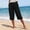Black, variant on Womens Capris for Summer Casual Solid Color Capri Pants with Pockets Elastic Waist Loose Fit Cropped Lounge Trousers Daily Wear