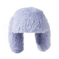 thumbnail image 3 of Pxiakgy Hats for Women 2025 Trendy Fashion Ladies Winter Hat Long Ear Hat Cozy Thick Plush Warm Windproof Ear Pure Color Lightweight Uni Cosplay Cap Black Purple One Size, 3 of 3