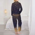 thumbnail image 5 of Disketp Pajamas Set Long Sleeve Sleepwear Womens Button Down Nightwear Pj Sets-Gold Black Glitter, 5 of 9