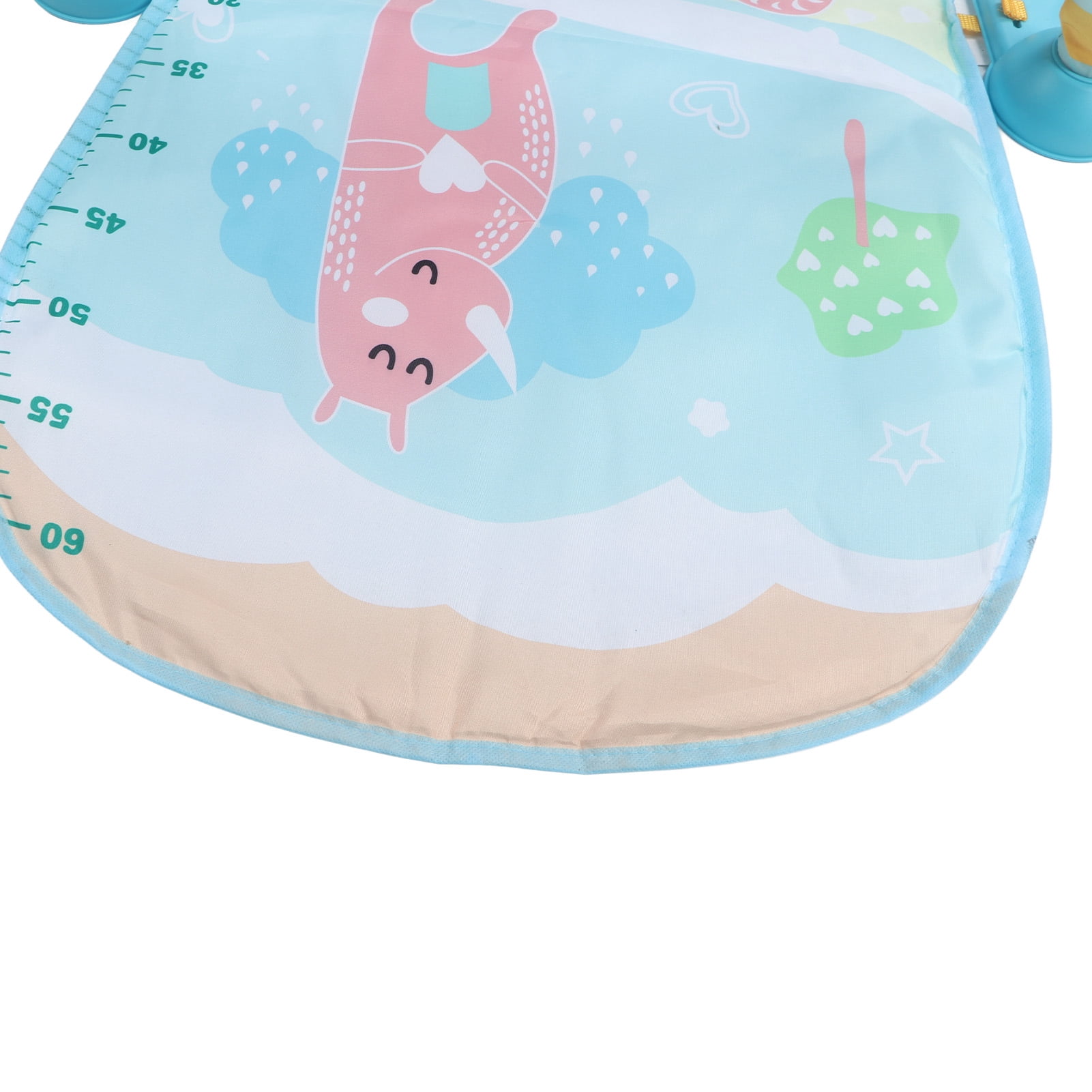 BIMZUC Baby Gyms Play Mat Infant Activity Play Piano Tummy Time Mat with Hanging Rattles Elephant and Rhinoceros Pattern, Multicolor