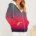 thumbnail image 4 of Lindreshi Womens Fall Fashion Zip up Hoodie Women Women's Casual Printed Zippered Long Sleeved Hooded Sweater Jacket Top, 4 of 6