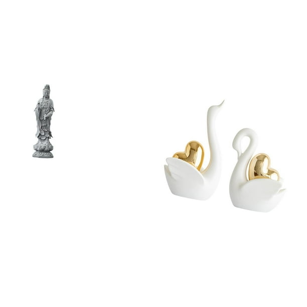 Estatua De Cisne Guan Yin, Adorno De Piedra, Obra De Arte, Colección Feng Shui, Escultura De Buda Femenina China, Figurita De Kuanyin, Arte De Mesa, Artesanía, Decoración Para Armario,