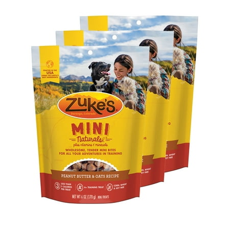 Zuke's Mini Naturals Peanut Butter & Oats Recipe 6 oz Dog Treats 3