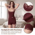 thumbnail image 6 of QSAWXQZ Women's Seamless Tummy Control Butt Lifting Sleeveless Crew Neck Romper with Lace Trim S, 6 of 9