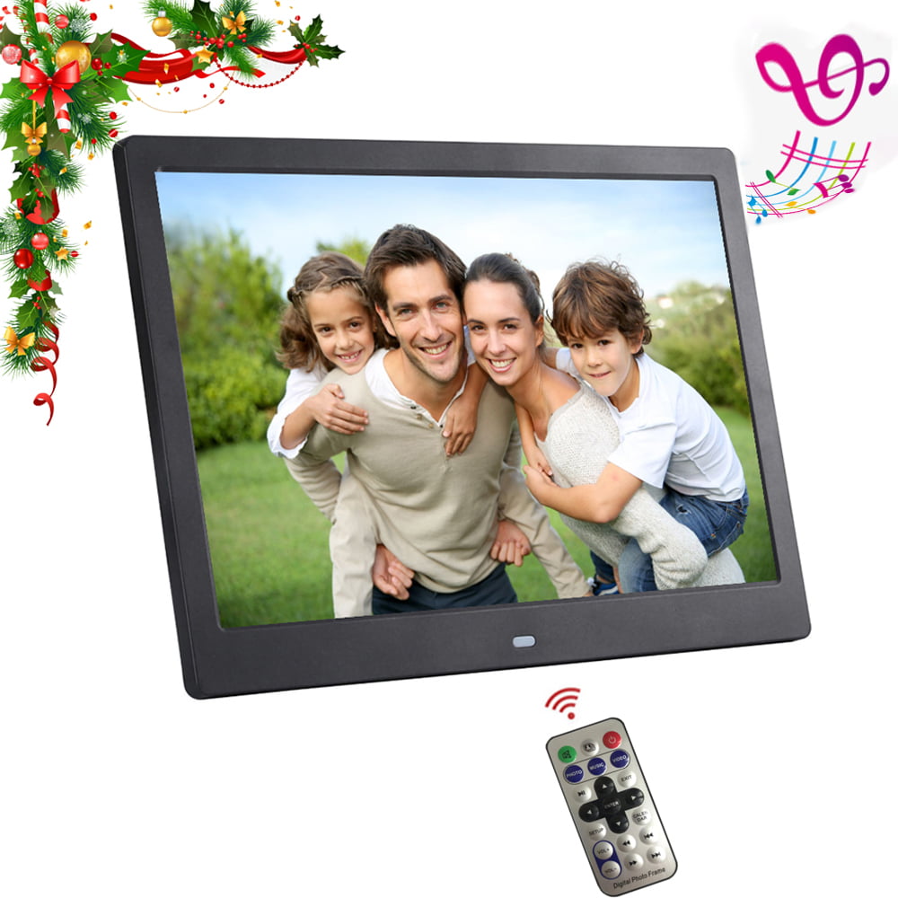 Video Time Support 32GB USB Drives/SD Card Music Slideshow Auto Switch Remote Control,White 1280X800 LED HD Display Electronic Picture Frame with Calendar 12 Inch Digital Photo Frame