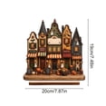 thumbnail image 3 of Trovenix Vintage Halloween Wooden Table Decoration Rustic Style Tray Halloween Crafts Decoration Spooky Town Display for Home Tabletop, 3 of 6